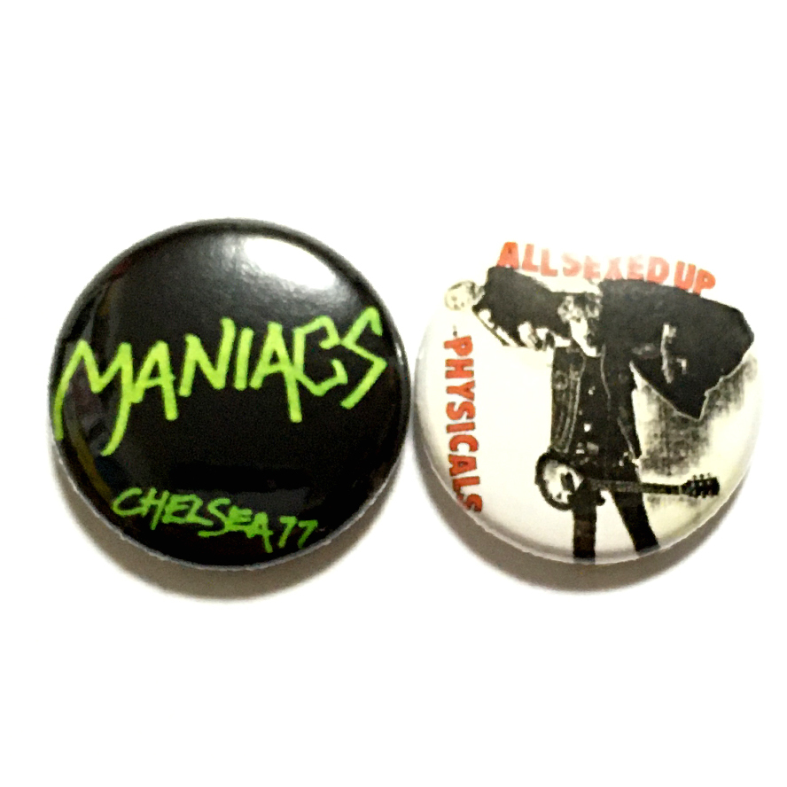 缶バッジ 25mm Maniacs Alan Lee Shaw Damned Physicals Rings Power Pop Glam Garage Punk パワーポップ グラムロック ガレージパンク_画像1