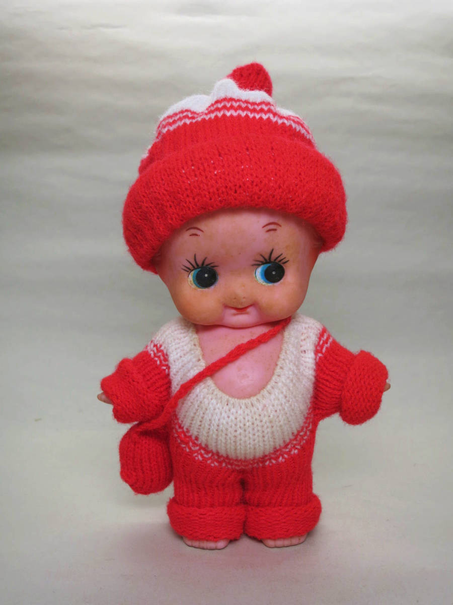 [大幸]　昭和レトロ　キューピー人形　冬衣装付き　レア　希少　良品　６０年代後半～　ビニール人形