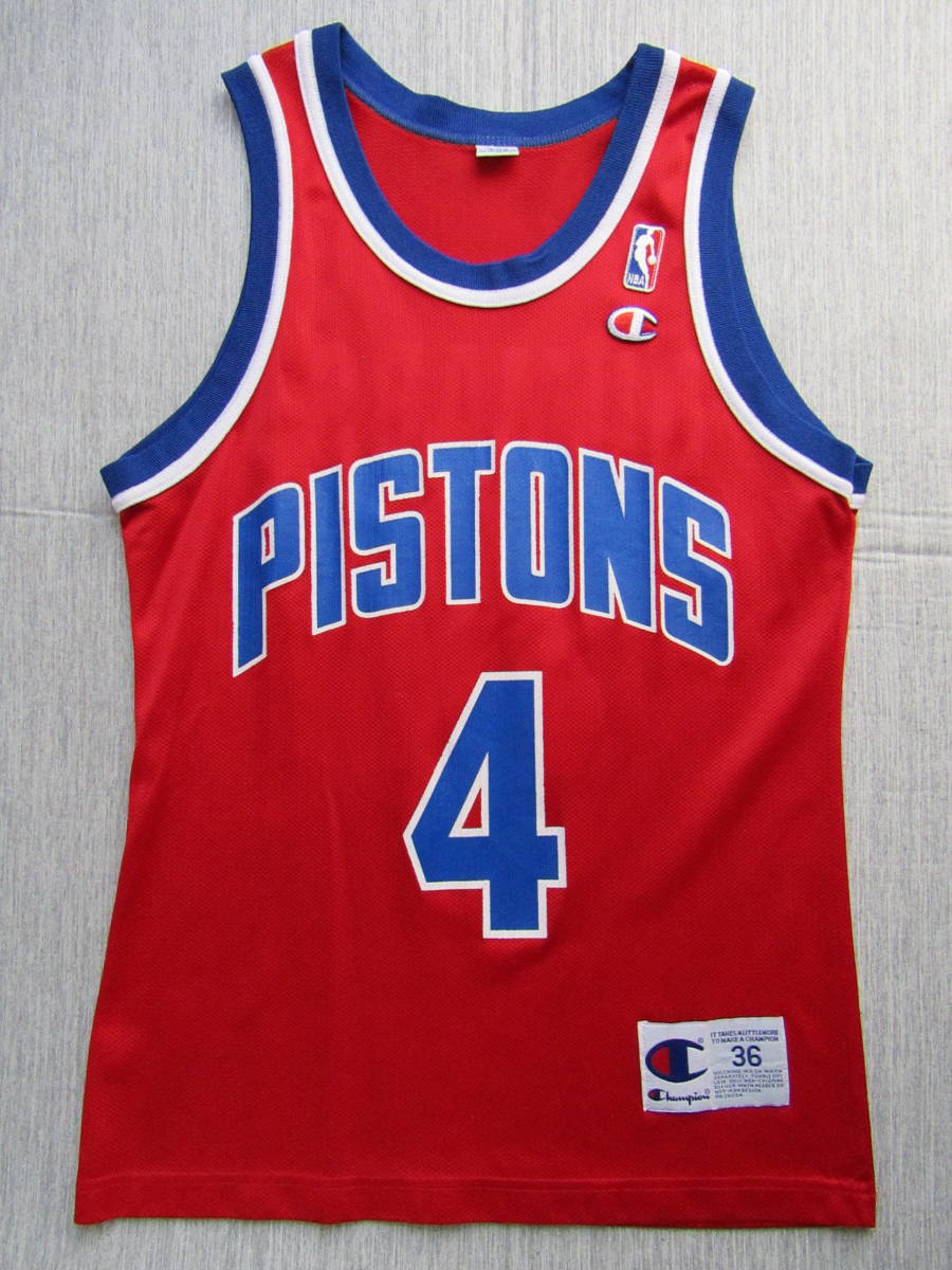 90s　NBA　PISTONS　ジョー・デュマース　デトロイト・ピストンズ　ユニフォーム　ジャージ　タンクトップ　チャンピオン製　当時物