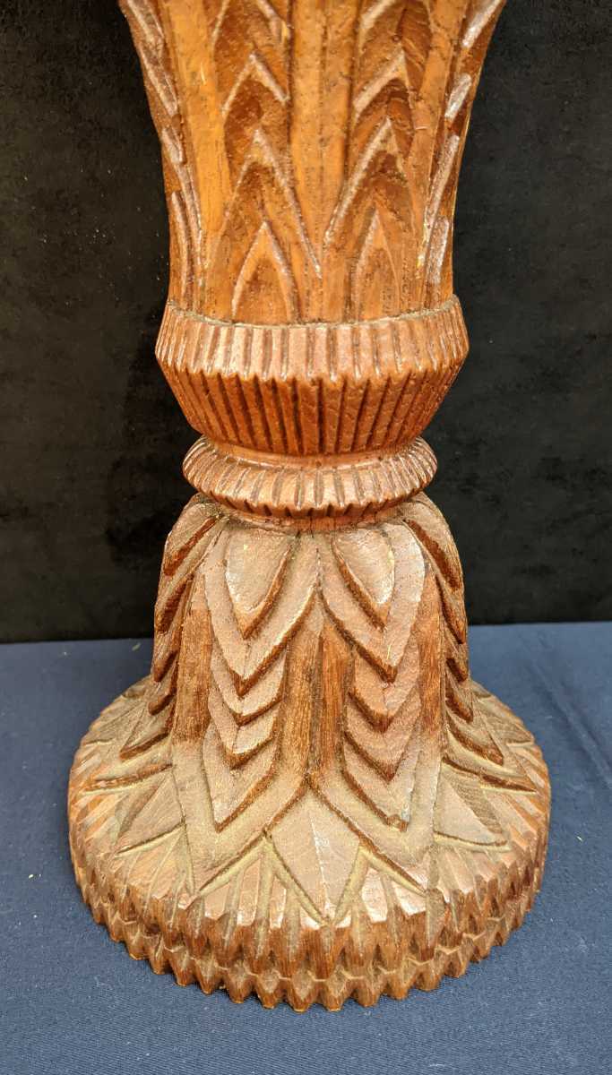 花瓶 木製 古美術 約38cm 輸入品_画像5