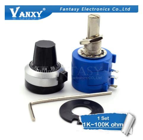 3590S-2 3590s series precise multi Turn potentiometer 10 ring adjustment possible resistance + 1 piece . on . does rotary 6.35 millimeter meter knob 