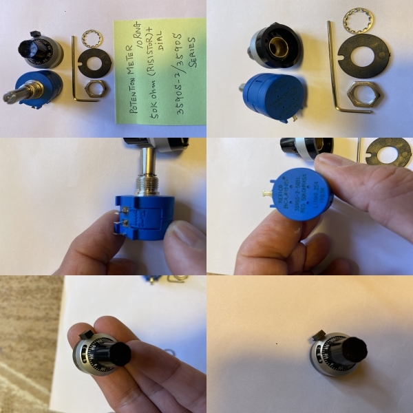 3590S-2 3590s series precise multi Turn potentiometer 10 ring adjustment possible resistance + 1 piece . on . does rotary 6.35 millimeter meter knob 