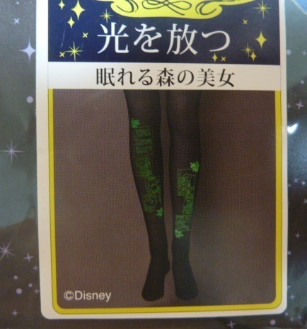 新品 ストッキング 2枚 眠れる森の美女 オーロラ M-L 蛍光 光る おてがる仮装 ハロウィン おそろコーデB_画像2