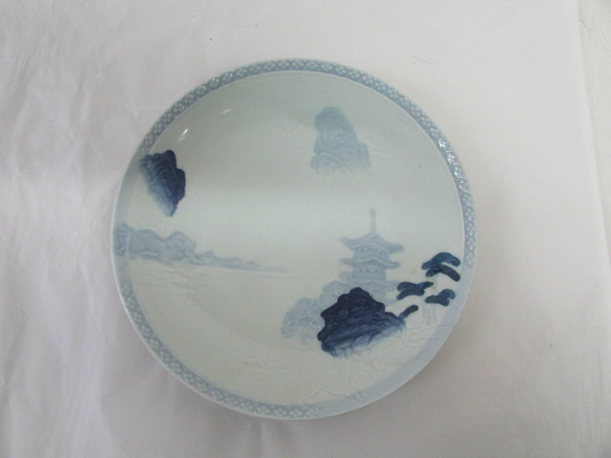  Seto celadon manner medium-sized dish 5 sheets (i015)