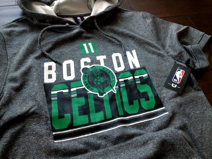 【既決USA】NBA★Boston Celticsボストン・セルティックス@胸元&背中【IRVIMG】ロゴ入【NBA Boston Celtics Short Sleeve Hoodie】Grey@Mの画像6