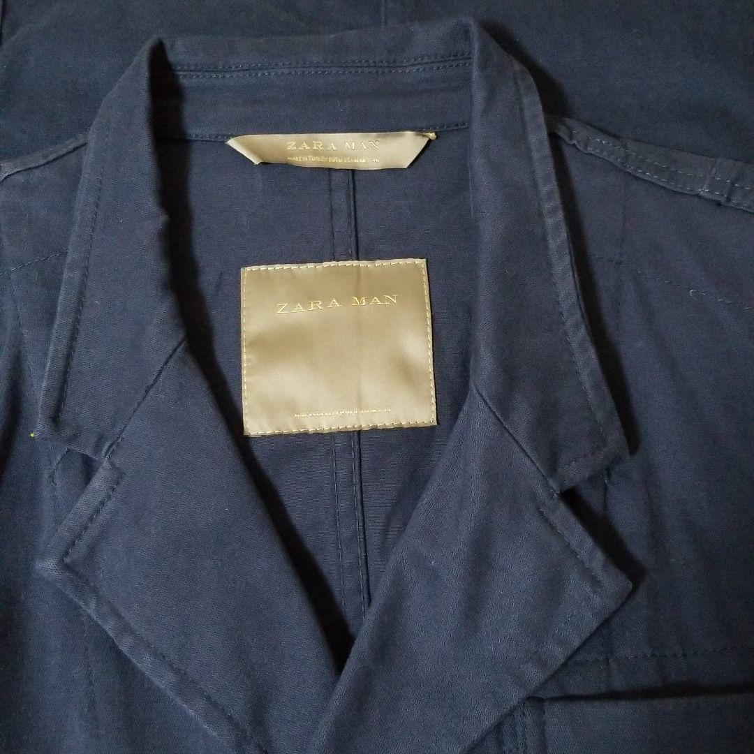 ZARA　MAN　Pコート　青色　Mサイズ　MEX40　ジャケット