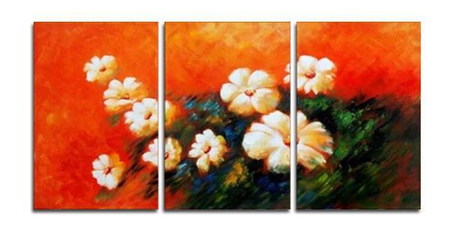 アートパネル 『円』 30x70cm、3枚組 手描き-