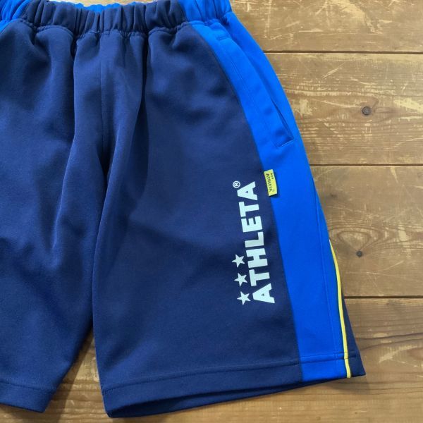 良品 ATHLETA アスレタ ビッグロゴ ジャージ 上下セットアップ メンズ Mサイズ ブルー イエロー サッカー フットサル ランニング_画像7