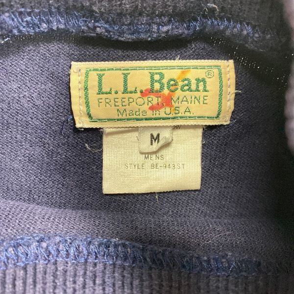 USA製 80's LLBEAN LLビーン ボーダー ヘビーウェイト コットン モックネック ラガーシャツ (M) アメリカ製 80年代 旧タグ ラグビーシャツ_画像6