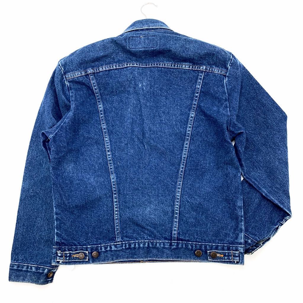 80s ★ Wrangler ★ 74144PW USA製 古着らしい一点モノの味◎ デニムジャケット インディゴ 40 アメカジ ヴィンテージ ラングラー■AA70_画像6