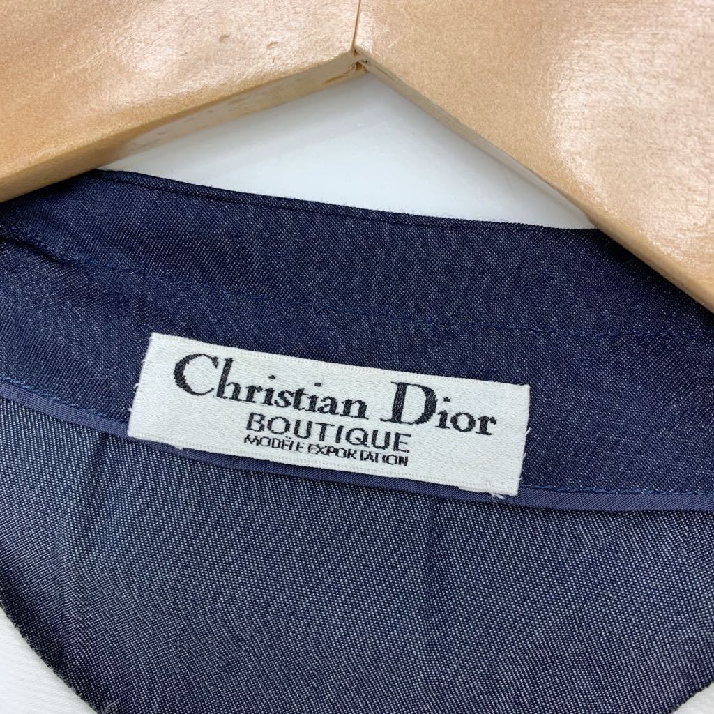 #Christian Dior BOUTIQUE Christian Dior 80s 90s Vintage short sleeves blouson cut and sewn jacket white × navy #AL42