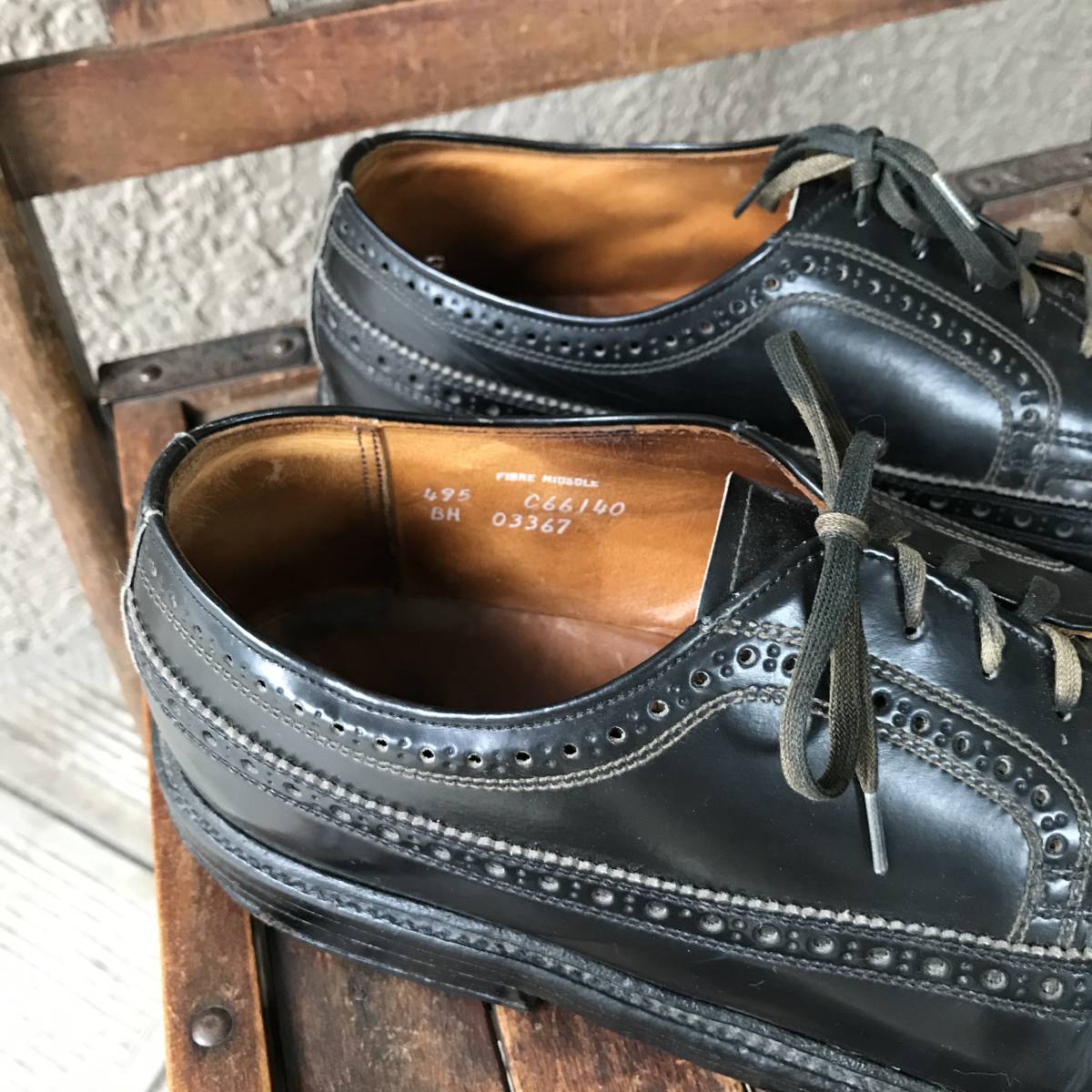 *USA производства Vintage длинный Wing Corfam обувь джентльмен 27cm America б/у одежда / American Casual традиции New York 