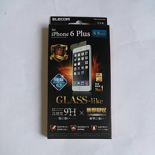 ◇ELECOM iPhone 6 Plus用 液晶保護フィルム/ガラスライク_画像1