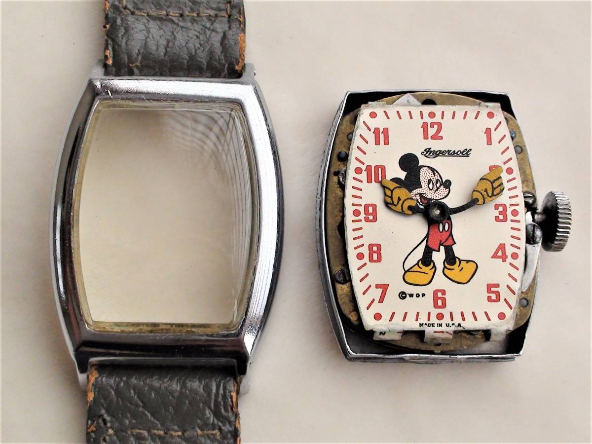 1947 год ~ производства INGERSOLL MICKEY MOUSE наручные часы превосходный товар OH settled 