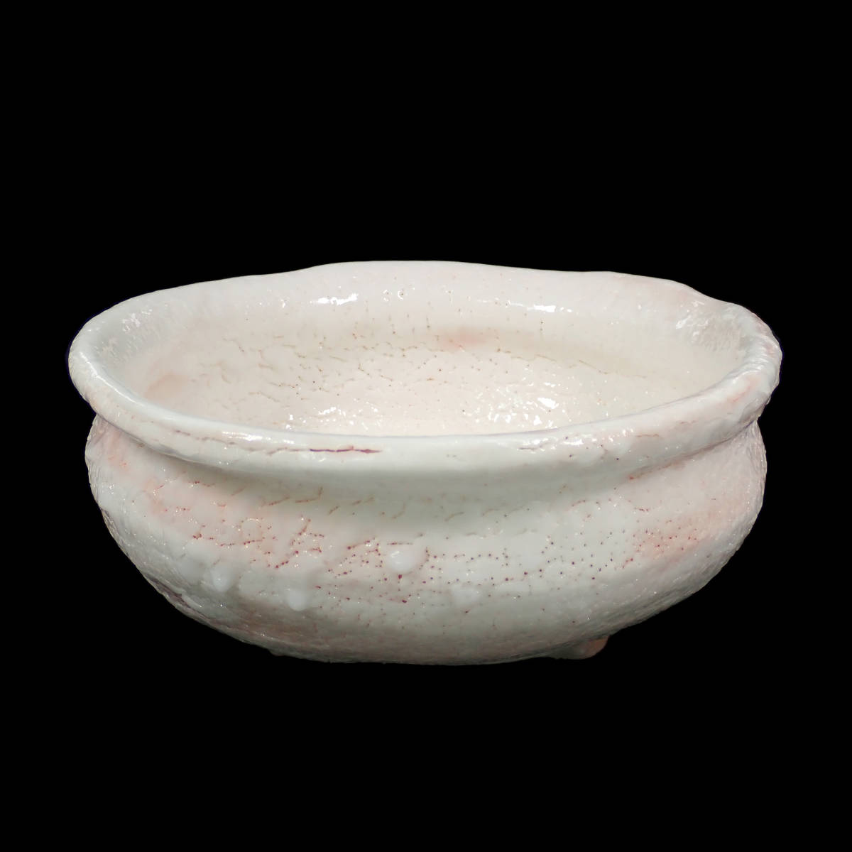 美濃焼 林亮次 荘山 白志野 菓子鉢 φ19cm×高8cm 共 美濃焼 林亮次 荘山 白志野 菓子鉢 φ19cm×高8cm 共