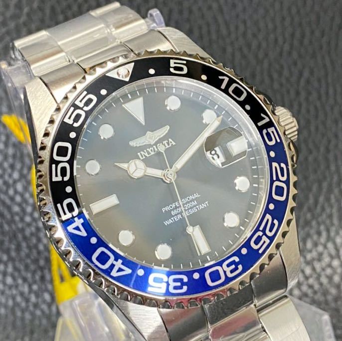 即決価格 新品 人気 バットマンベゼル　200m防水 invicta インビクタ Pro Diver プロダイバー シルバー　セイコークォーツ_画像1