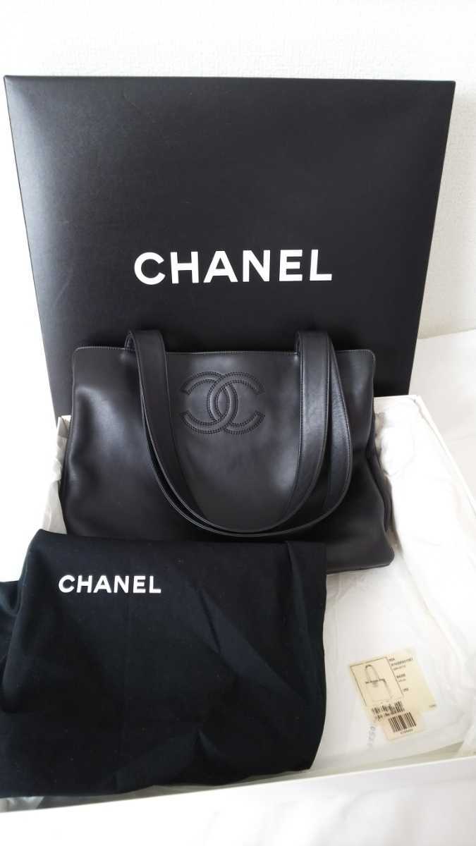 正規店購入 美品 CHANEL シャネル トートバッグ バッグ ブラック 黒 ヴィンテージ 箱入り ココマーク ココ レザー ショルダーバッグ カバン