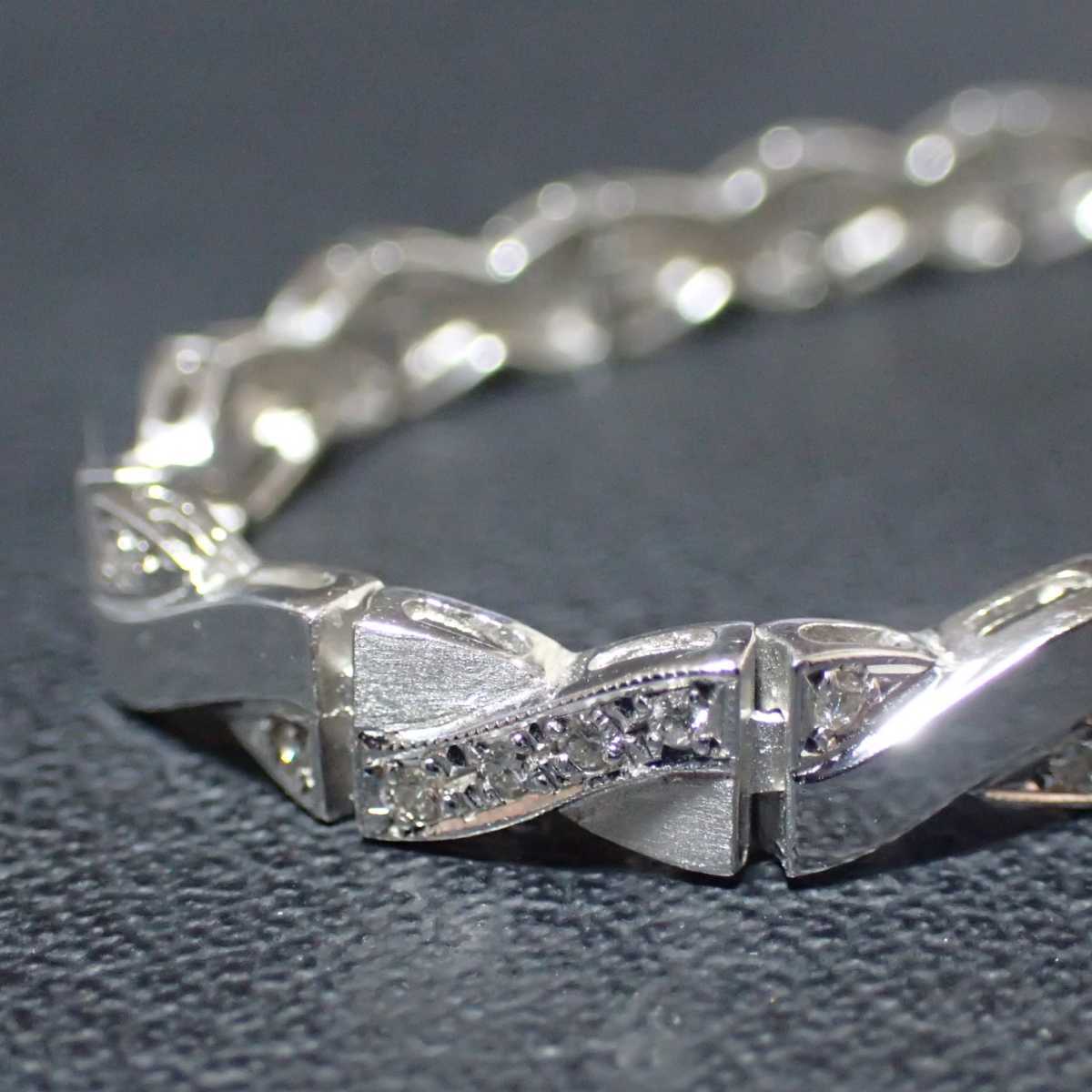 ◎ редкий ◎K18WG алмаз  браслет  /0.54ct / 14.4㌘/ красивая вещь /