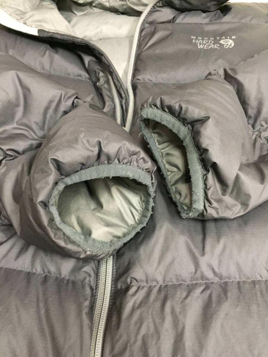 mountain hardwear classic kelvinater Q.Shield Hooded down jacket グレー Ｌ USED 穴有り　_画像5