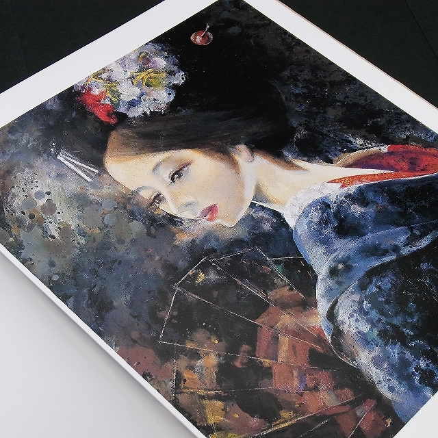 鶴岡義雄、〈鏡の空間〉、希少画集画、高級新品額・額装付 美術品・アンティーク・