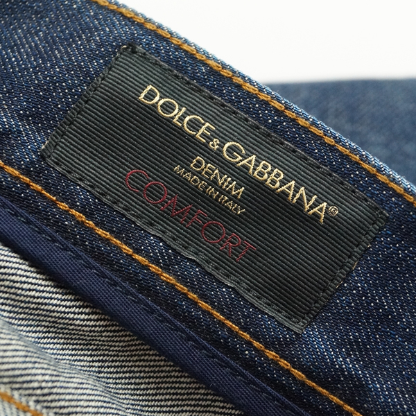 □新品9.9万【DOLCE&GABBANA】贅沢インディゴの陰影ロゴプレート