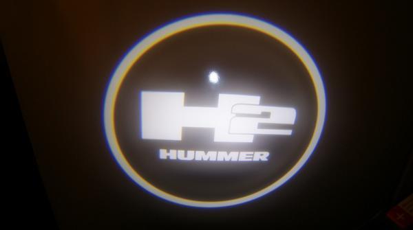 【送料無料/配線不要】ハマー H2 ロゴ カーテシーランプ ドアウェルカムライトLEDゴースト シャドーライト 4個の画像5