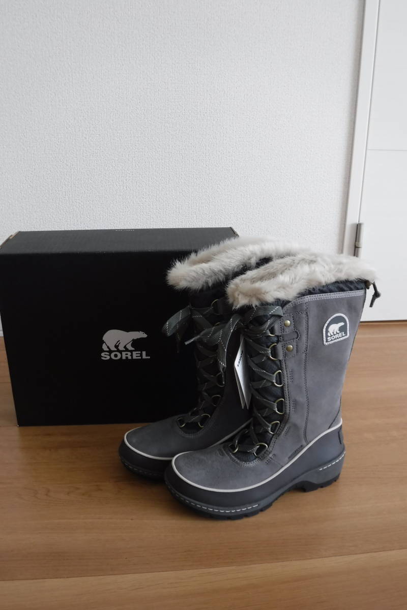 税不要特価!新品タグ付・箱入り!SOREL TIVORI Ⅲソレル ティボリ 3 ハイ グレー ロングブーツ ２３センチ