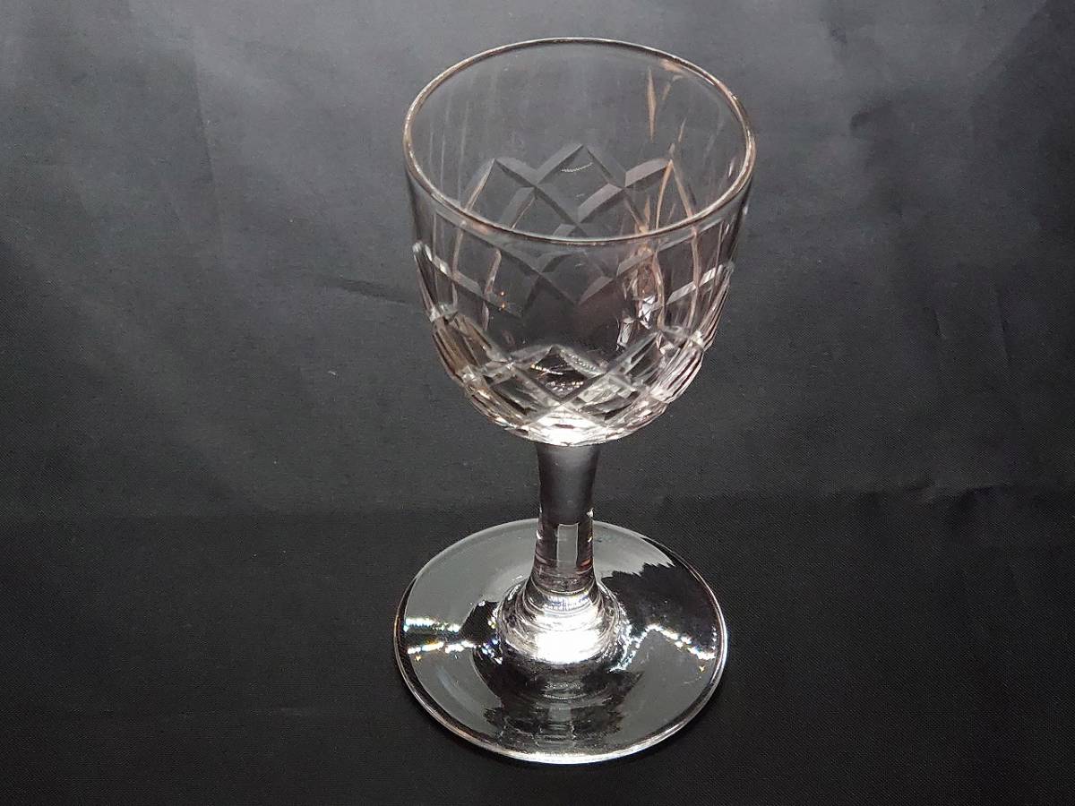 切子 リキュールグラス 酒器 口径約4㎝ 高さ約8.5㎝ 硝子細工 【1707】