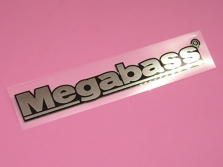 メガバス Megabass 銀 ロゴ 厚手 ステッカー 大 文字186-25mm シール_画像1