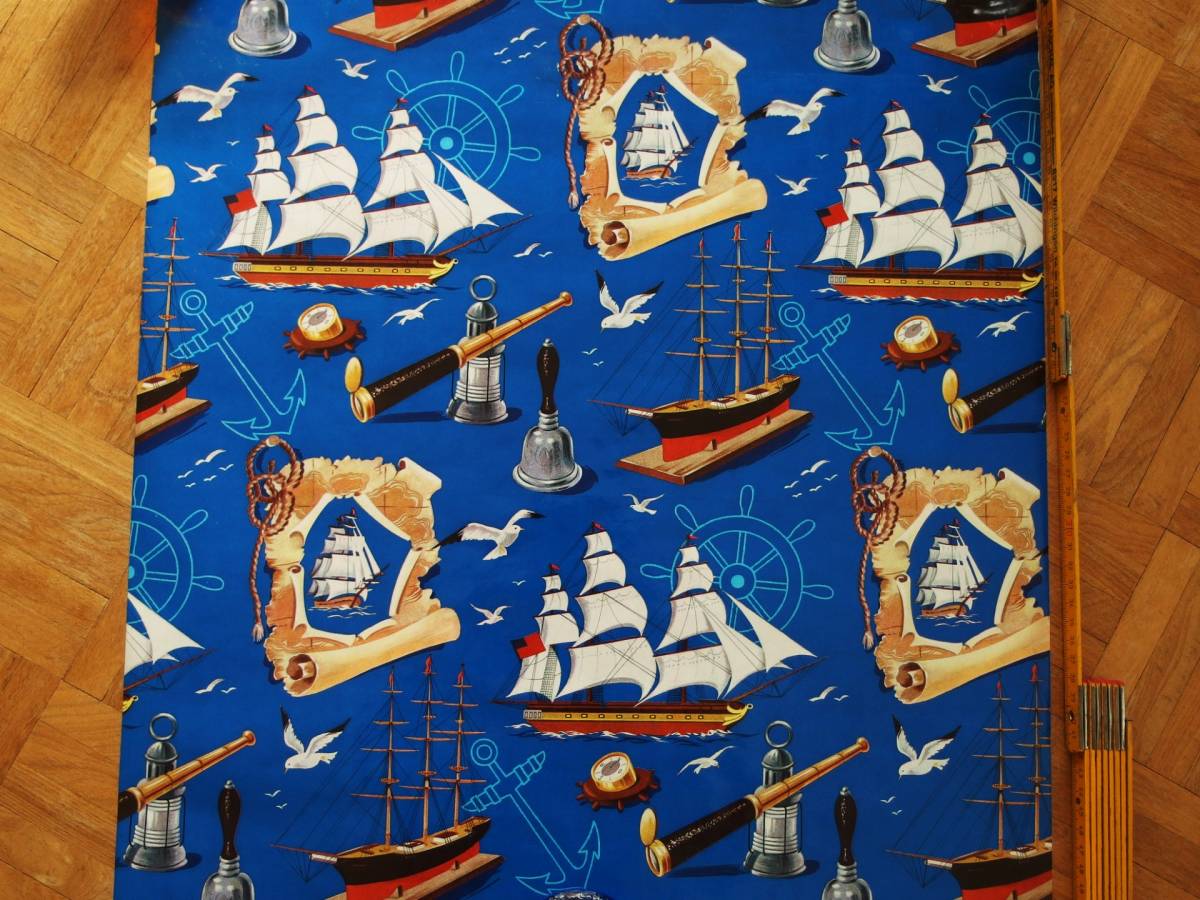  Switzerland made Vintage & retro wax paper, wrapping paper ( sailing boat,. sea goods )