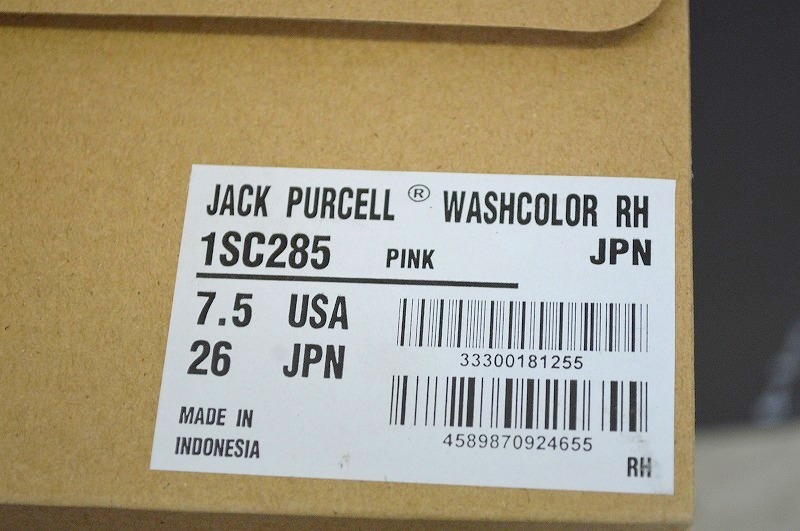 新品未使用 CONVERSE コンバース JACK PURCELL ジャックパーセル ウォッシュカラー RH ピンク ホワイト 1SC285 送料無料 US7.5 26センチ_画像10
