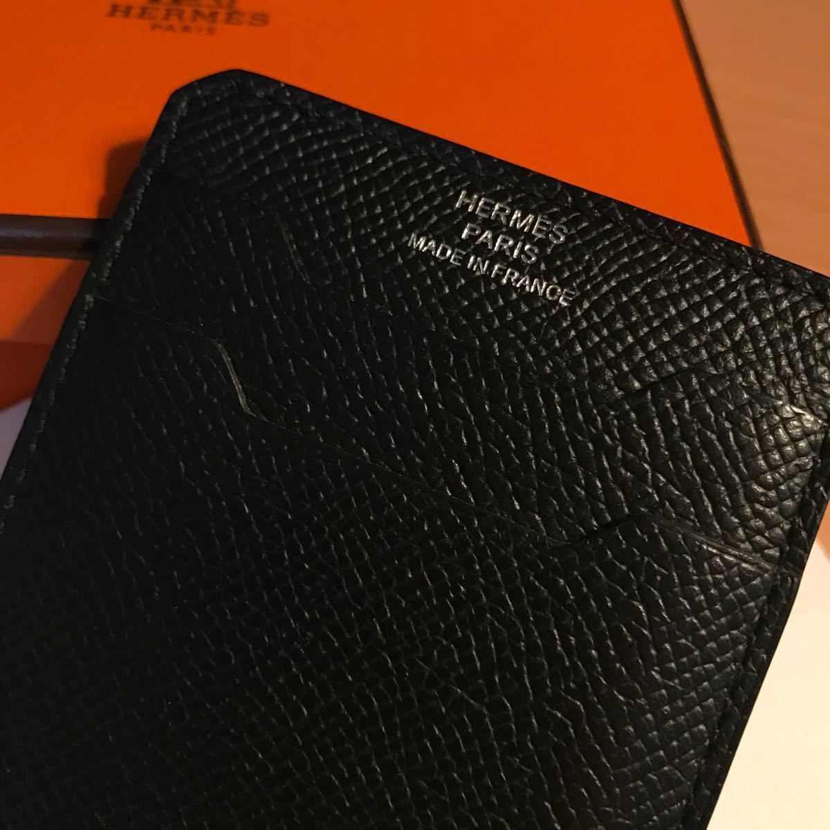 HERMES エルメス シティ 3CC カードケース 売れ済銀座 エルメス CITY 3CC ブラック 名刺入れ/定期入れ