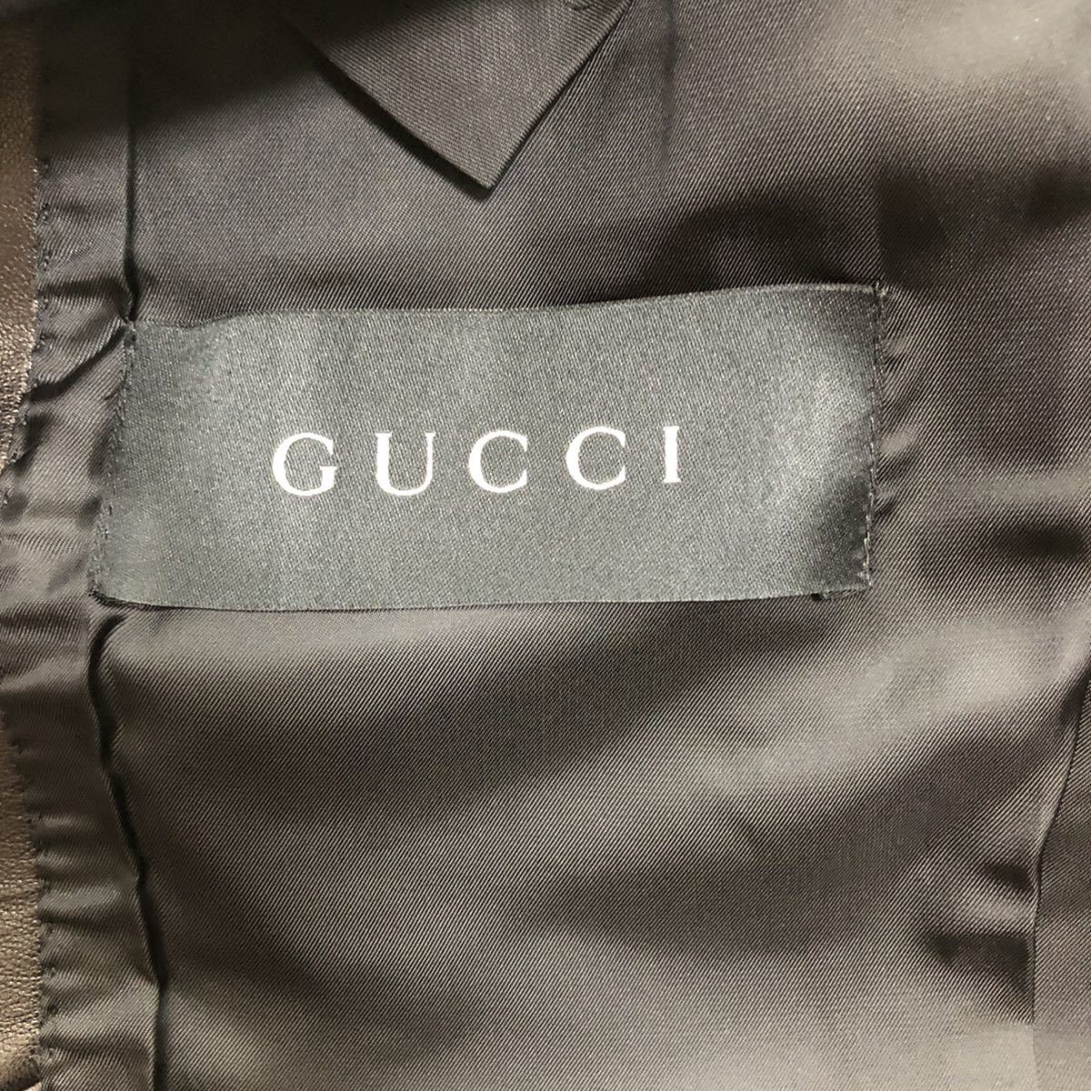 グッチ　GUCCI テーラードジャケット レザージャケット_画像2