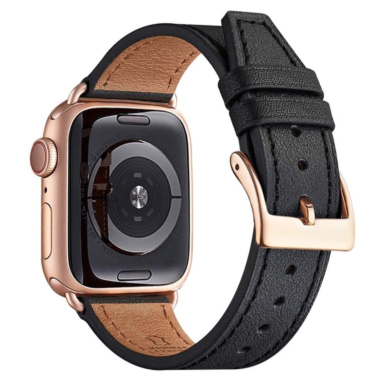 [新品][送料込] BesBand コンパチブル 42 mm 44 mm 黒/ローズゴールド apple watch アップルウォッチ バンド 本革_画像2