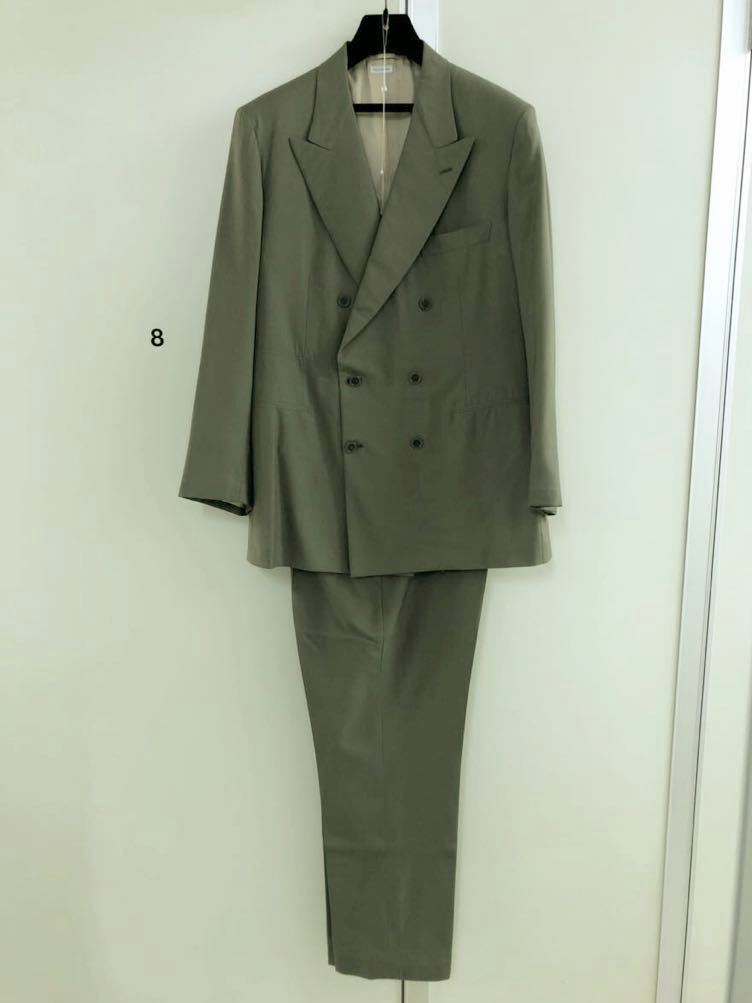 《Brioni》ブリオーニ deLisi FINISSIMO オリーブ カーキ ダブル セットアップ ドレス スーツ 42C/36C WOOL  モスグリーン GREEN