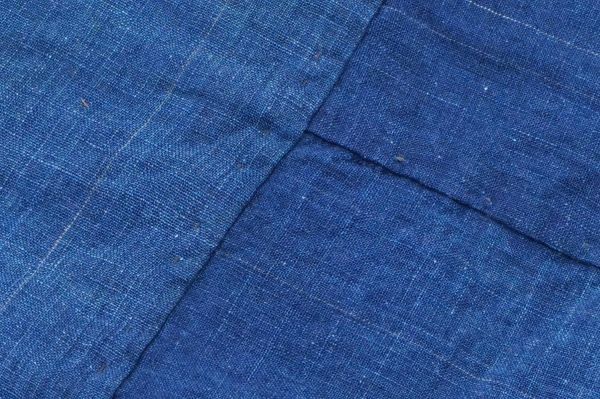 1728A2 ボロ 襤褸 藍染木綿古布 5幅 縦縞 布団皮 継ぎ当て BORO 
