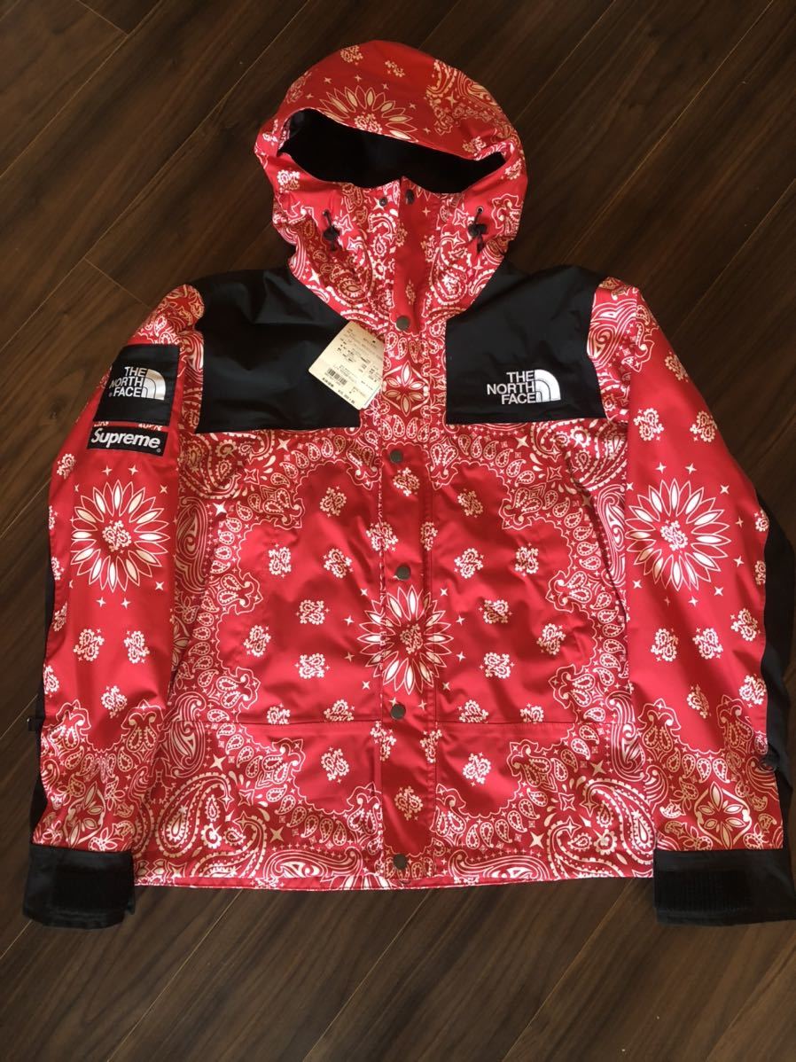 新品未使用 国内正規 SUPREME THE NORTH FACE Bandana Mountain Parka RED M シュプリーム ノースフェイス バンダナ マウンテンパーカー 赤_画像2