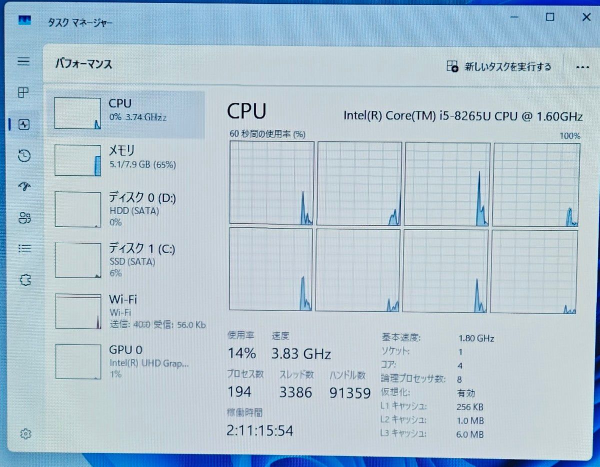 F-47訳あり//第8世代i5-8265U/SSD256/8GB/カメラ｜Yahoo!フリマ