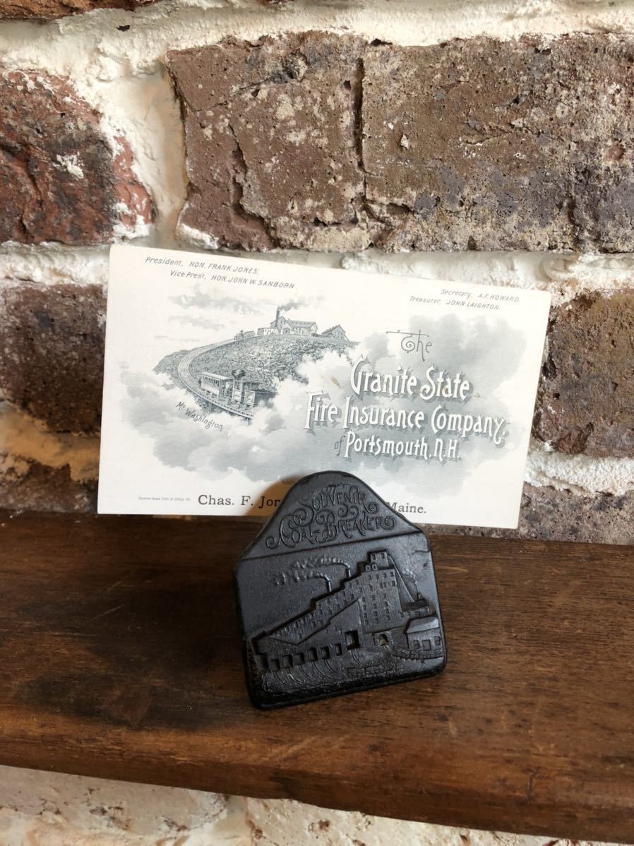 【vintage】Coal paper weight ペーパーウェイト 40s 石炭 コール アンティーク スーベニア コールバッグ ワーク us 古着 ヴィンテージ