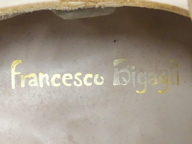 即決★Francesco Bigagli★25.5cm レザーベルトストラップシューズ フランチェスコビガーリ メンズ ベージュ 本革 ベルト 本皮 ヒール 革靴