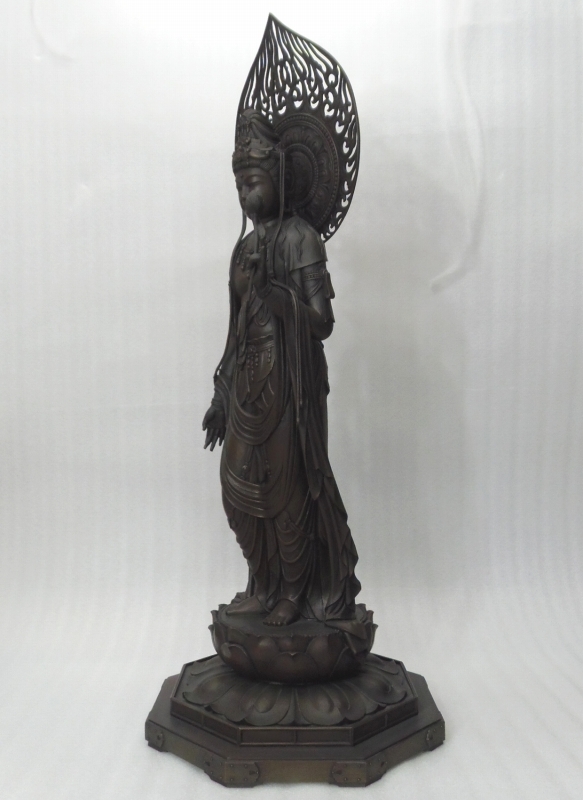  Honshu free shipping! New Year (Spring) special price sale! Buddhist image * bronze made .. sound bodhisattva image (. free bodhisattva )1.8 shaku .* height : approximately 93cm