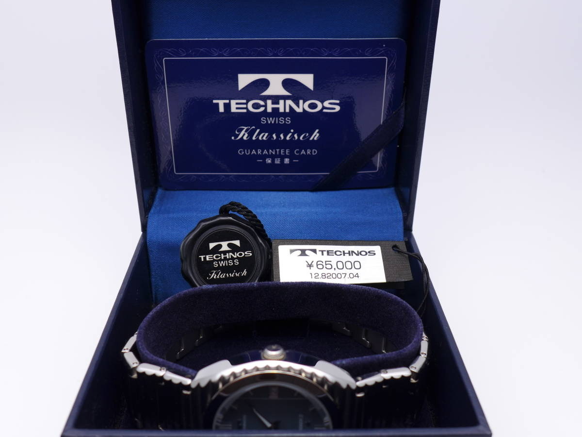 【美品】TECHNOS テクノス SKY-MACHⅡ SWISS klassisch 動作品 クオーツ メンズ 腕時計 実働 スカイマッハ 銀 シルバー_画像1
