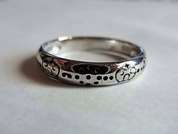  не использовался товар SV серебряный 925 кольцо кольцо 18 номер Heart узор точка 