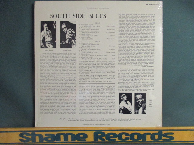 VA ： Chicago - The Living Legends South Side Blues LP // Mama Yancey / Little Brother Montgomery / Mississippi Sheiks_画像2