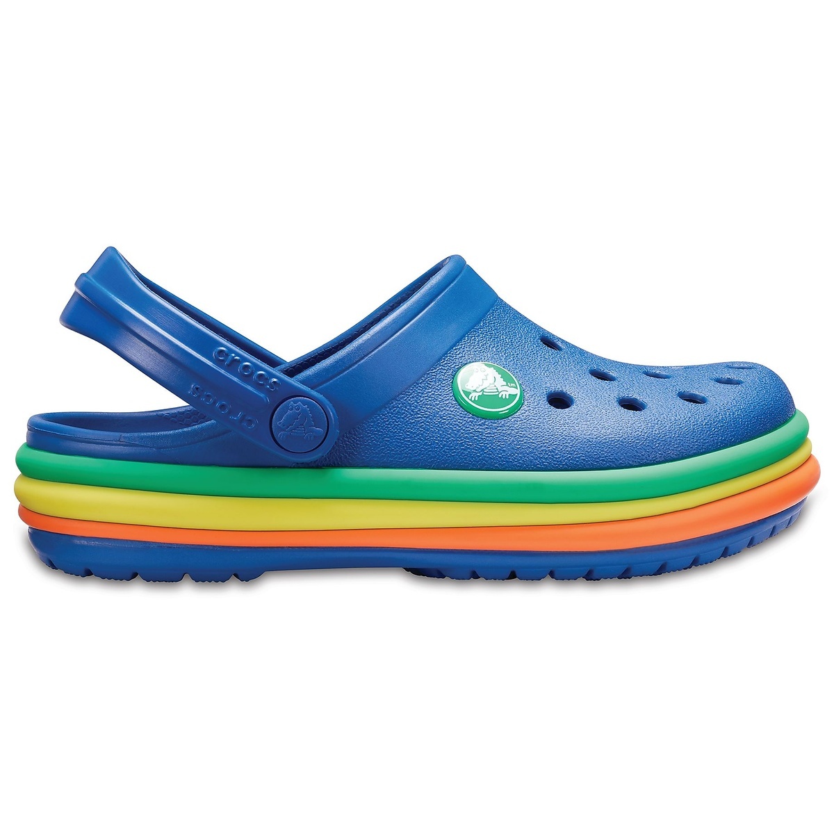 12cm クロックス Crocband Rainbow Band Clog クロックバンド レインボーバンド クロッグ C4 ブルー系 新品_画像2