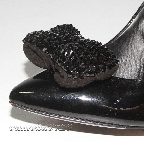 美品】GIUZEPPE ZANOTTI ヒール リボン 黒 イタリア製 保存袋