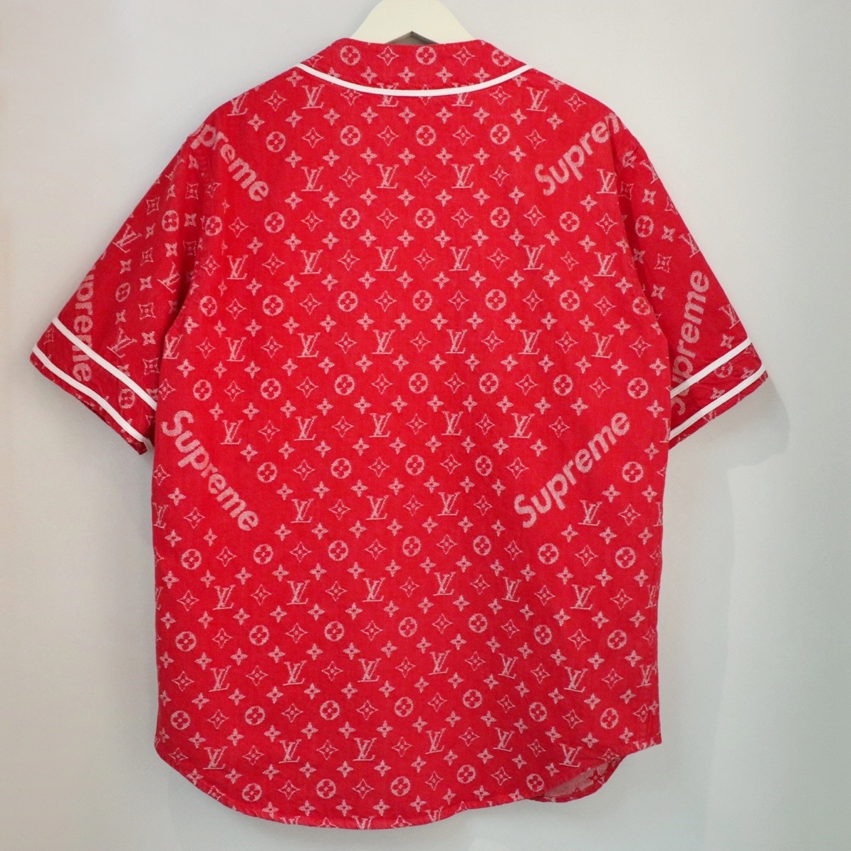 【"Louisvuitton x Supreme/ルイヴィトン xシュプリーム "】Size S ベースボールシャツ_画像2