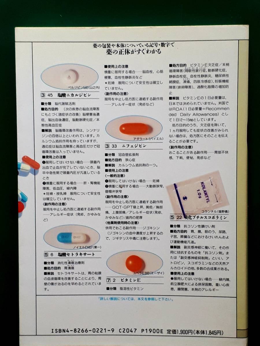 送料無料！　古本　医者からもらった薬がわかる本　'91年版　木村繁　　白馬出版　平成２年_画像2