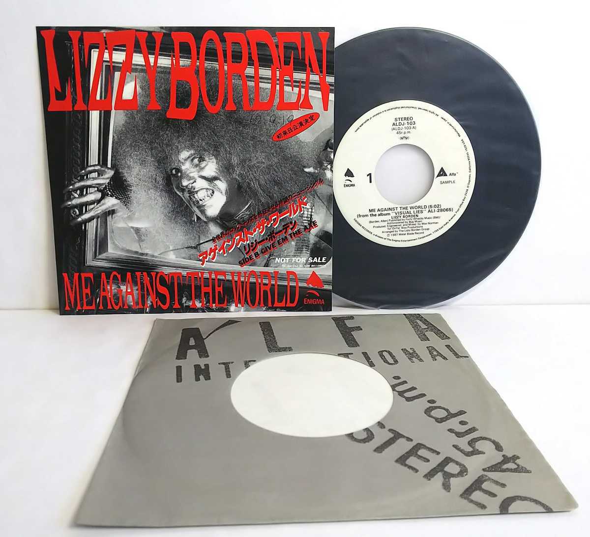 ■EP■ 7” 美盤 見本盤白ラベル / リジー・ボーデン / アゲインスト・ザ・ワールド / LIZZY BORDEN Me Against The World / ALDJ-103_画像1