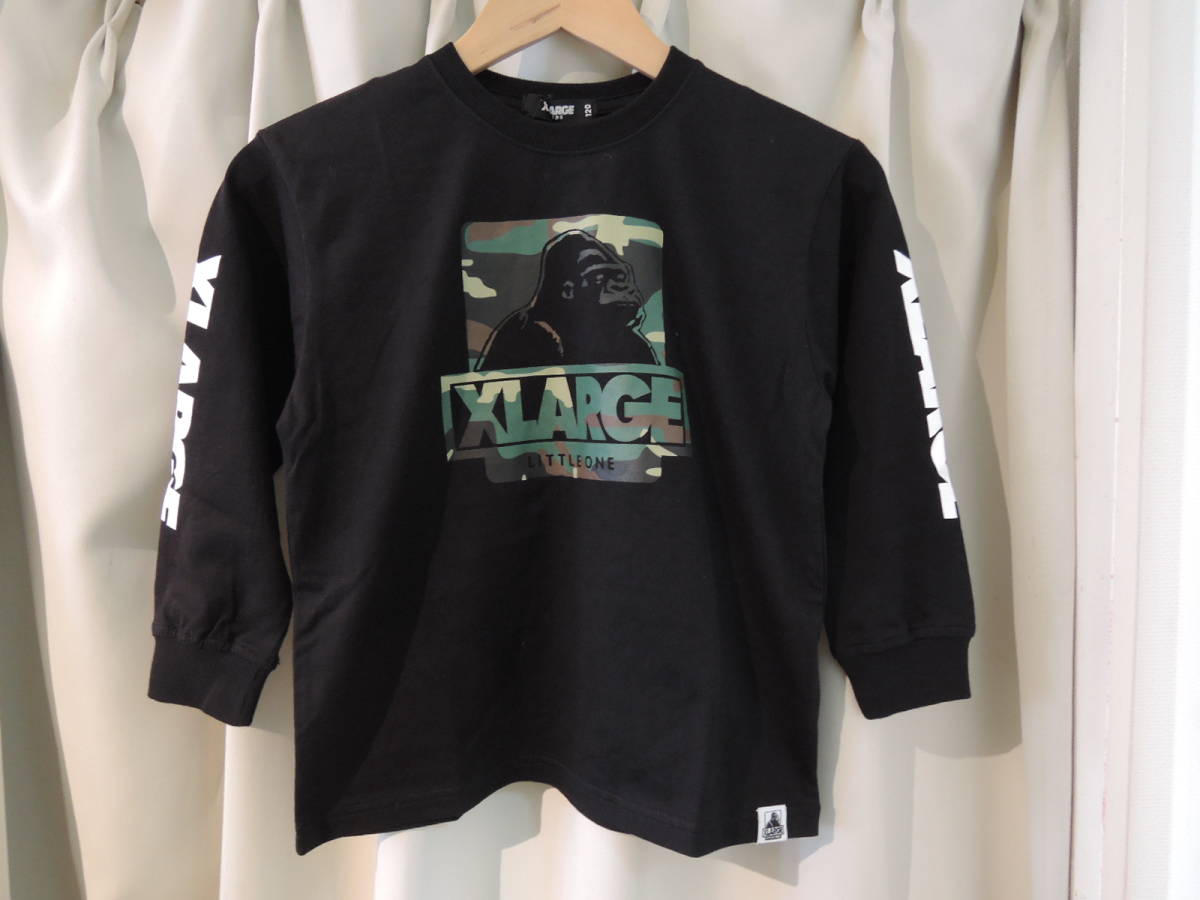 X-LARGE エクストララージ XLARGE Kids 迷彩OGゴリラ プリント L/S TEE 長袖Ｔシャツ 黒 120 キッズ 最新人気商品　送料込み_画像1